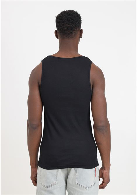 Black ribbed men's sleeveless t-shirt IM BRIAN | CN2903009